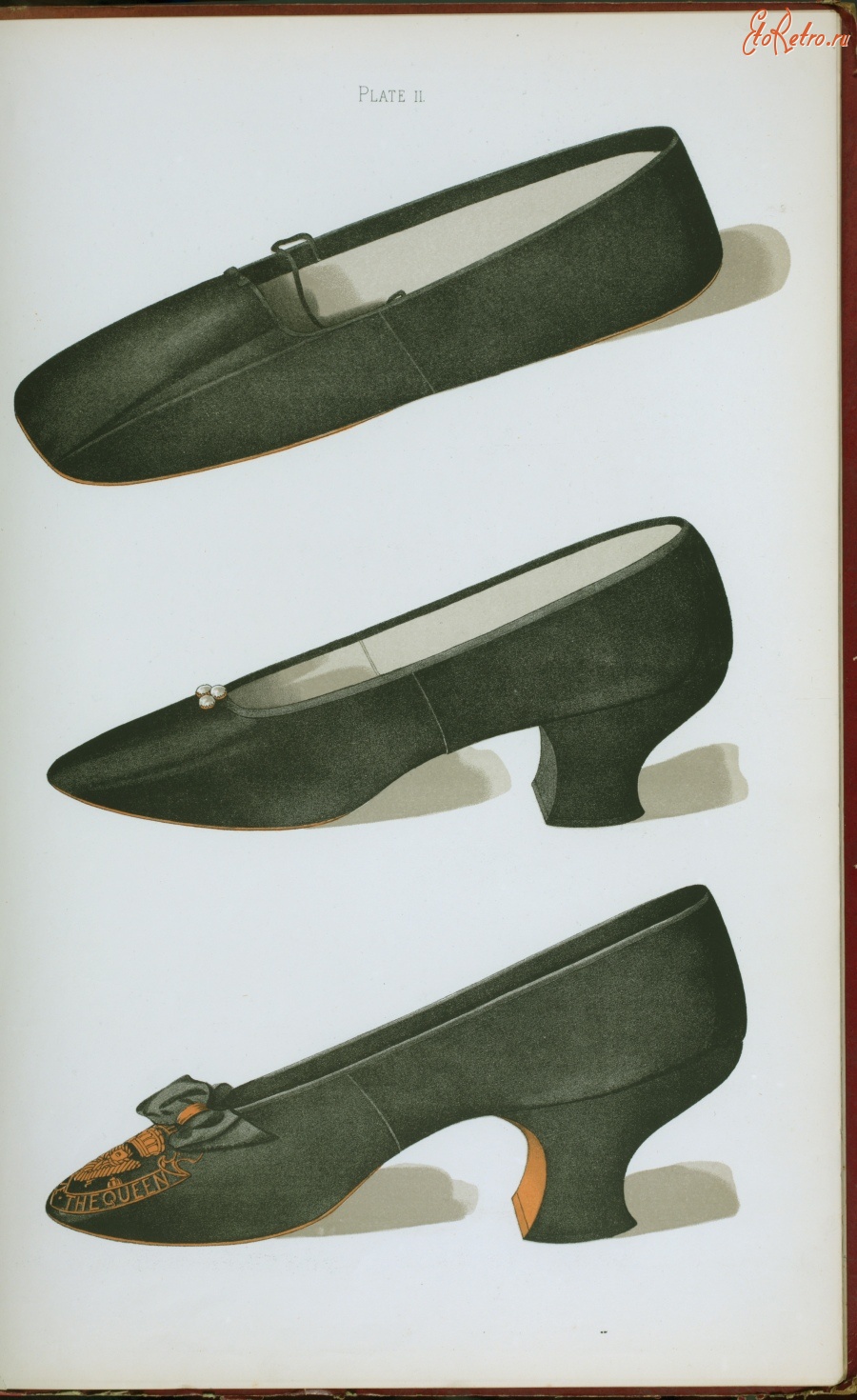 Ретро мода - Чёрные атласные туфли Джубили, 1887