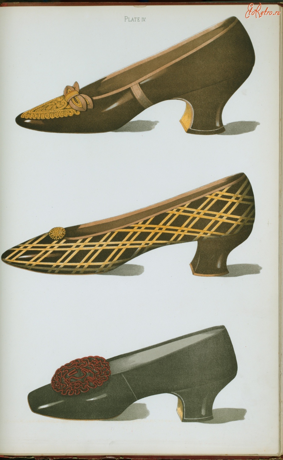 Ретро мода - Туфли бронзового цвета и чёрные лакированные