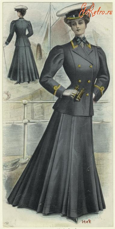 Ретро мода - Женщина в морском костюме