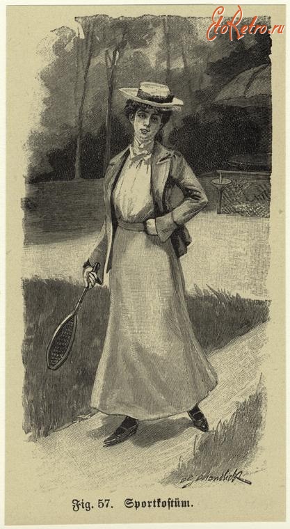 Ретро мода - Женский костюм для тенниса