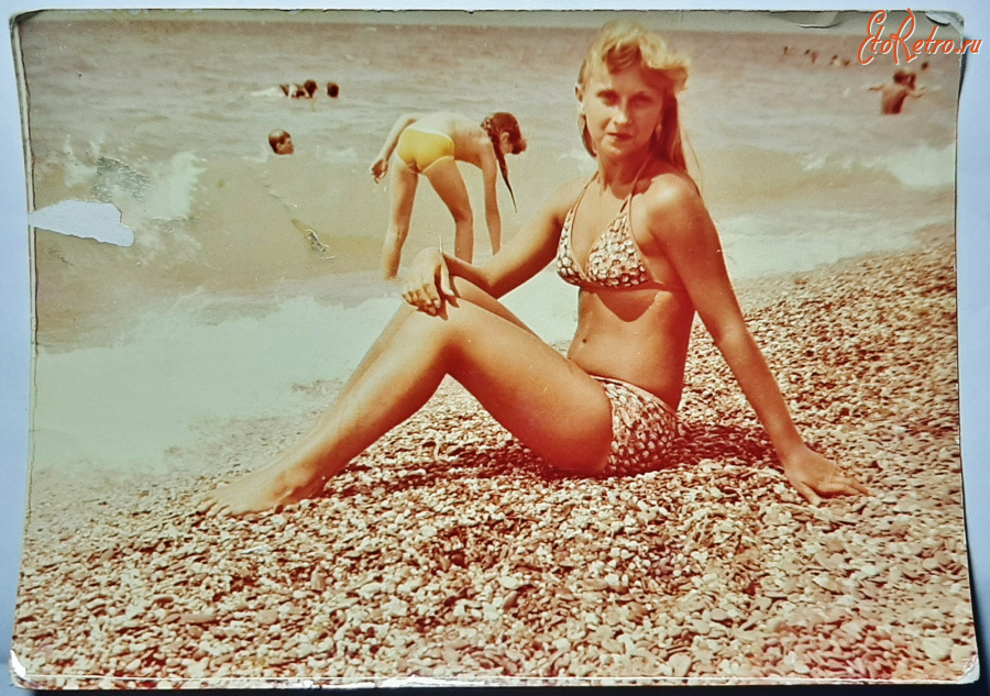 Ретро мода - (8-2) Фото на пляже Девушка в купальнике 40 руб