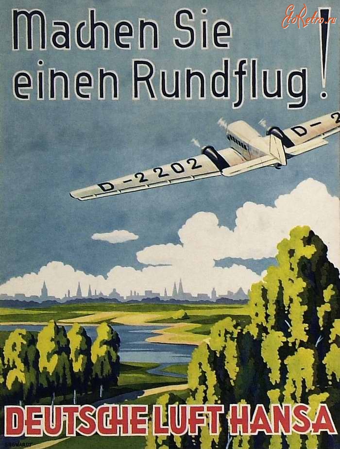 Плакаты - Немецкие авиационные рекламные плакаты 1920-30-х годов.