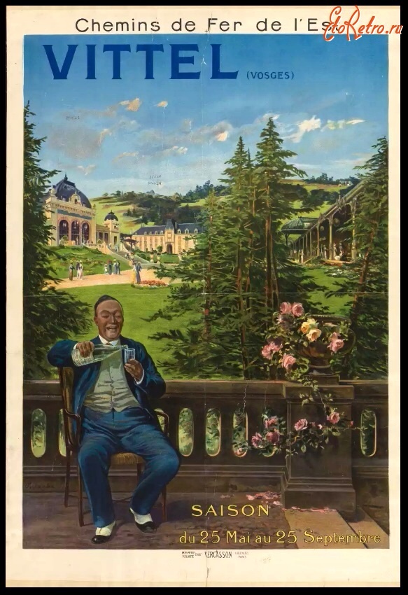 Плакаты - Железные дороги. Виттель, Вогезы, 1912