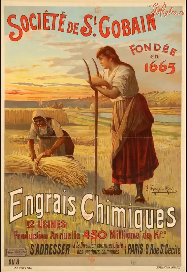 Плакаты - Химические удобрения компании Сен Гобен, 1890-1899