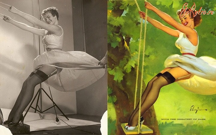 Ретро открытки - Пинап – это популярный в середине прошлого века американский стиль массового искусства – фривольные картинки с симпатичными девушками.