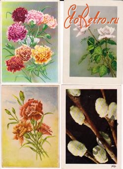 Ретро открытки - Цветы.
