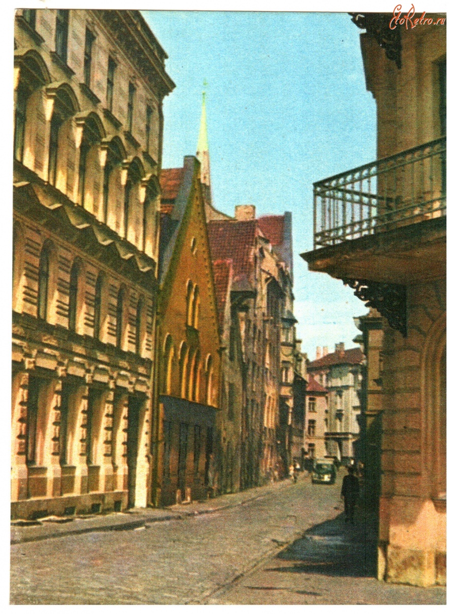 Ретро открытки - Улица в Старой Риге