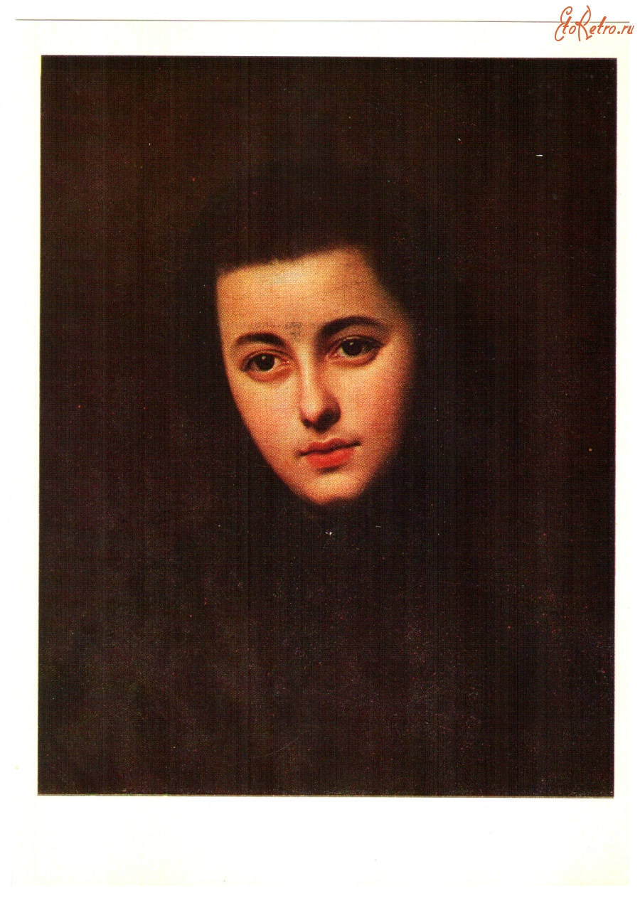Ретро открытки - Жодейко Леонид. Портрет молодой женщины