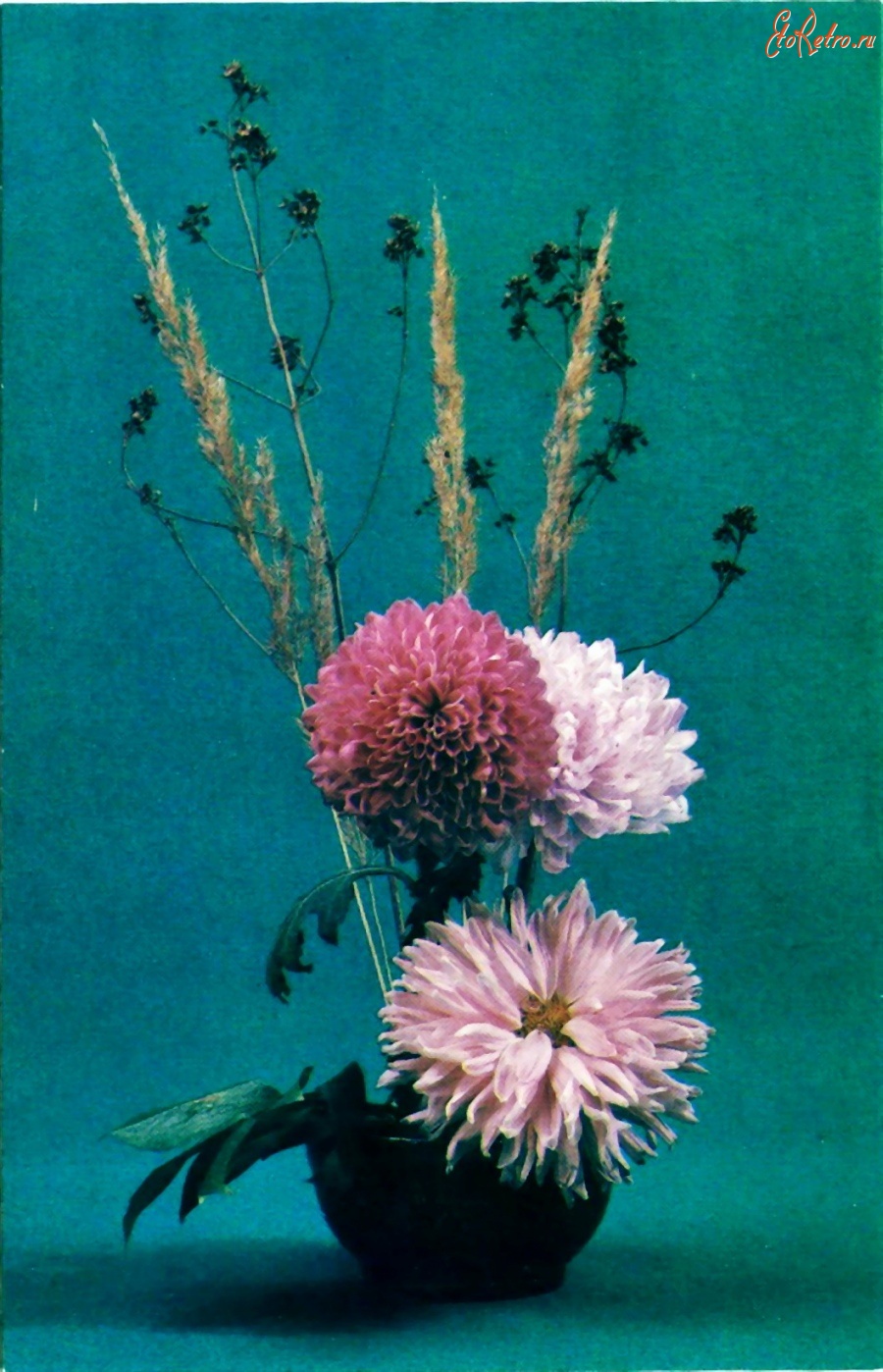 Ретро открытки - Композиция из цветов
