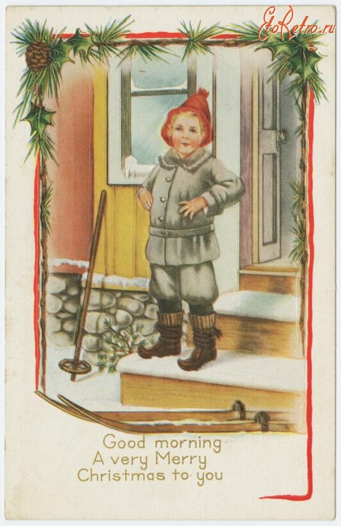 Ретро открытки - Доброе утро - весёлое Рождество