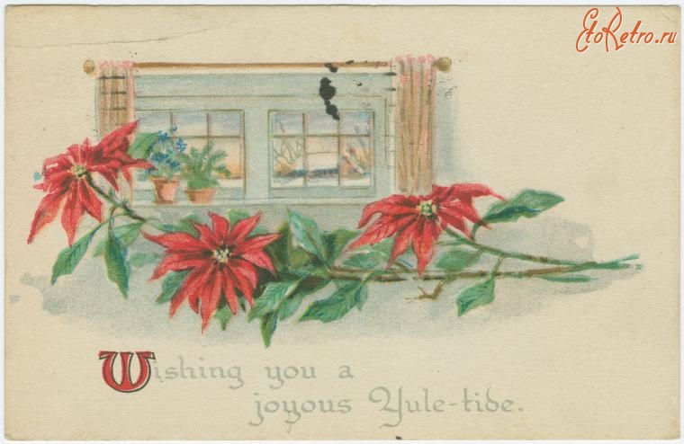 Ретро открытки - Желаю счастливого Рождества