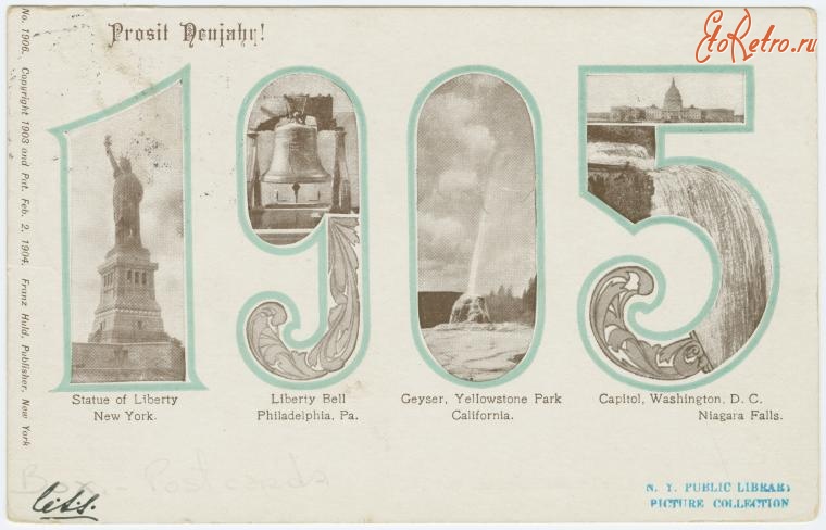 Ретро открытки - С Новым 1905 Годом