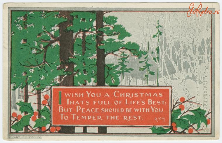Ретро открытки - Желаю в Рождество наилучшей жизни