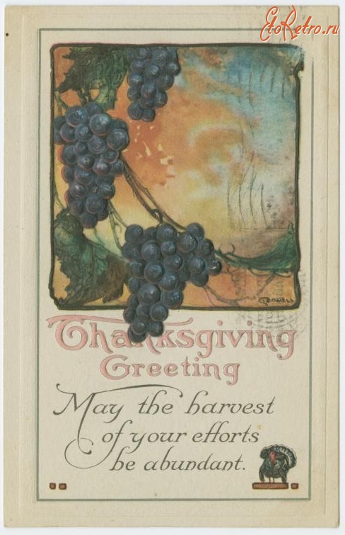 Ретро открытки - Поздравления в День благодарения