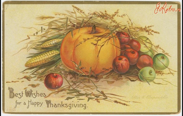 Ретро открытки - Счастливого Дня благодарения