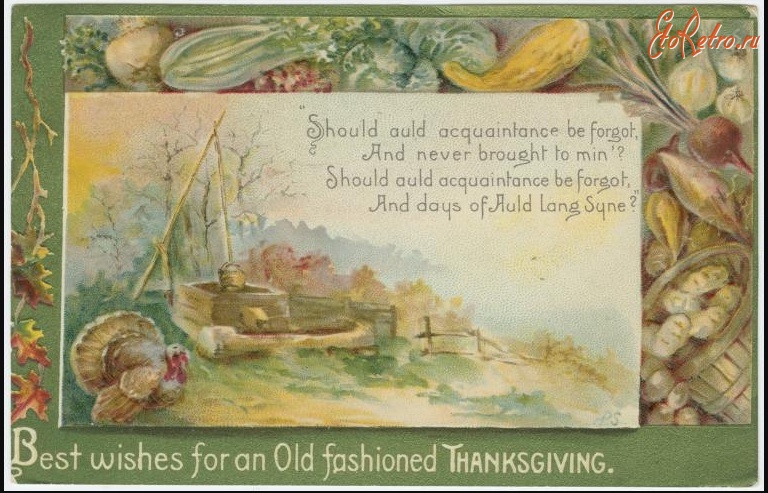 Ретро открытки - Счастливого  старого Дня благодарения