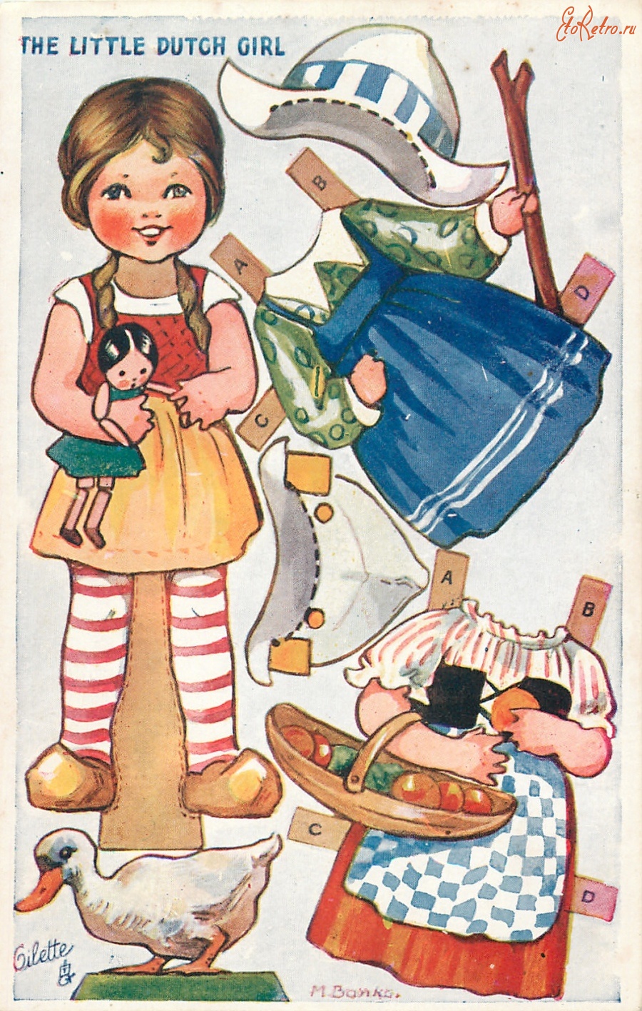 Ретро открытки - Маленькая голландская девочка