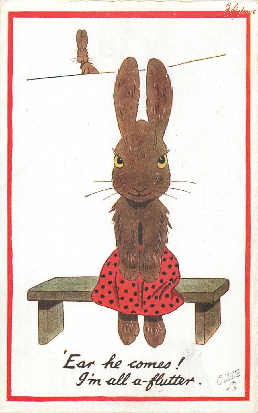 Ретро открытки - Маленькая любовь кролика
