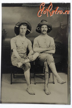 Ретро открытки - Ретро-поштівка.  Портрет двох мужчин.