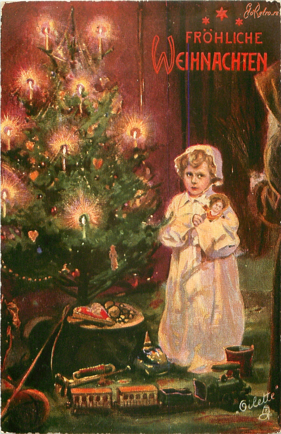 Ретро открытки - Счастливого Рождества, веселья и радости