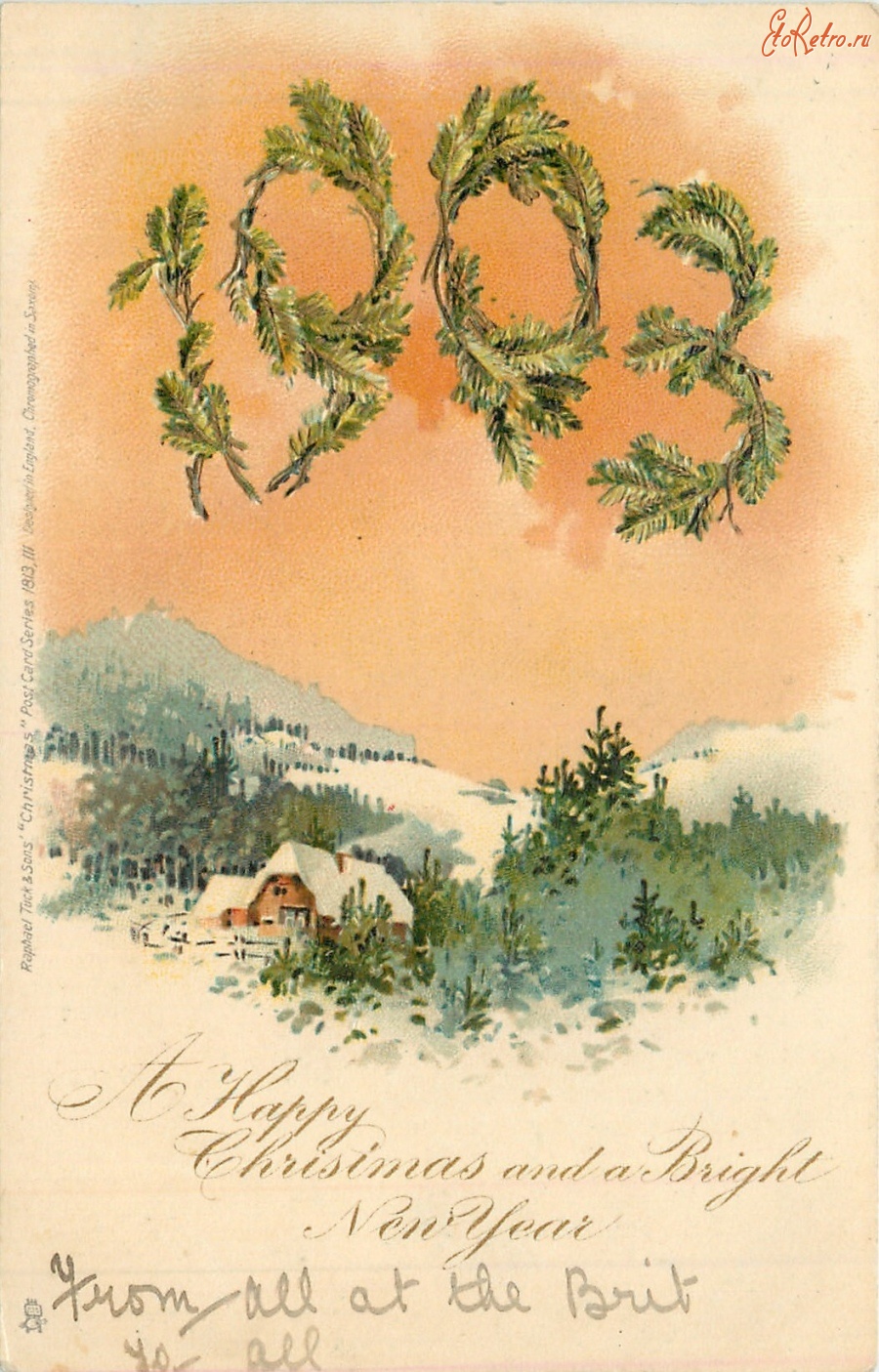 Ретро открытки - С Рождеством и Новым Годом 1903