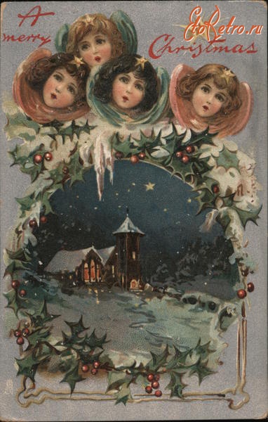 Ретро открытки - Ретро-поштівка.  З Різдвом Христовим. Рафаель Тук і сини.