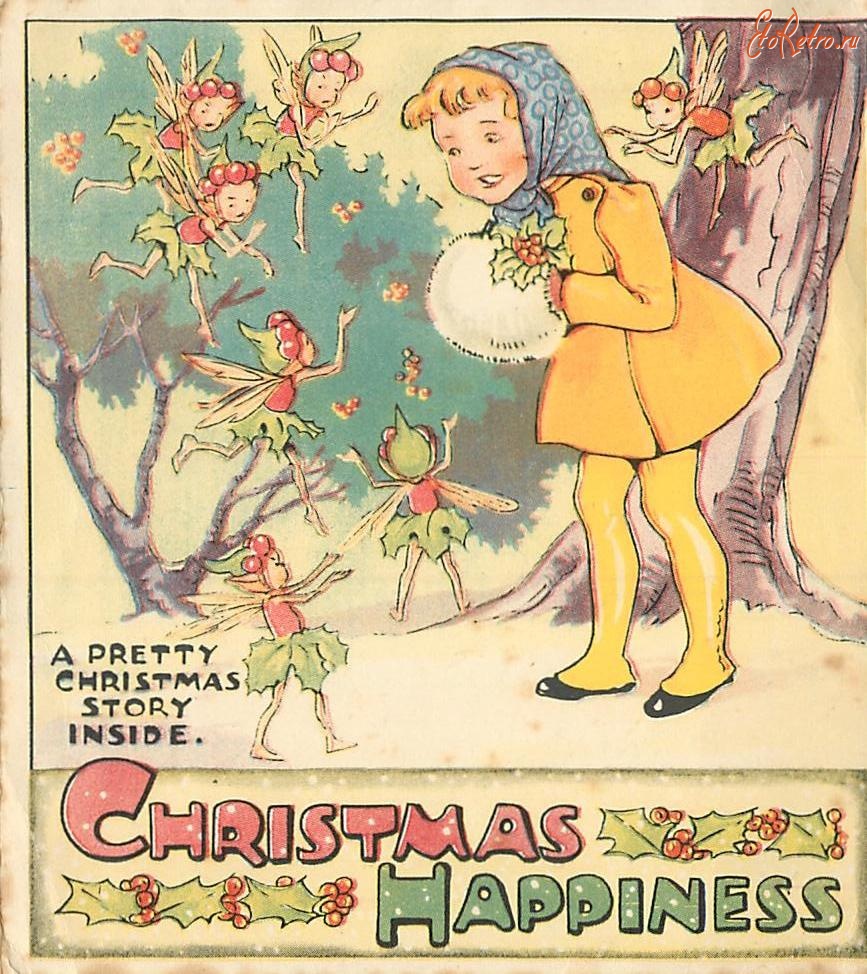 Ретро открытки - Рождественское счастье. Чудесная история внутри.