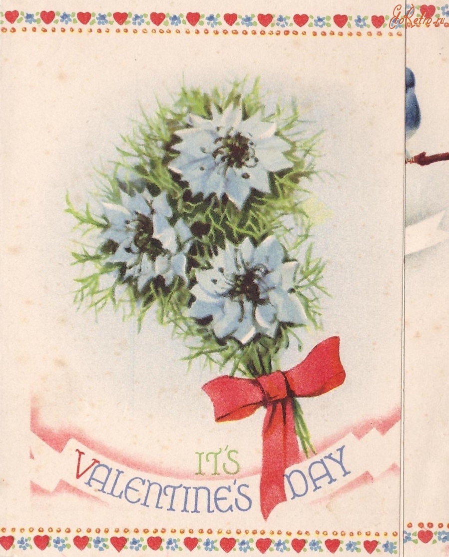Ретро открытки - Букет цветов с любовью