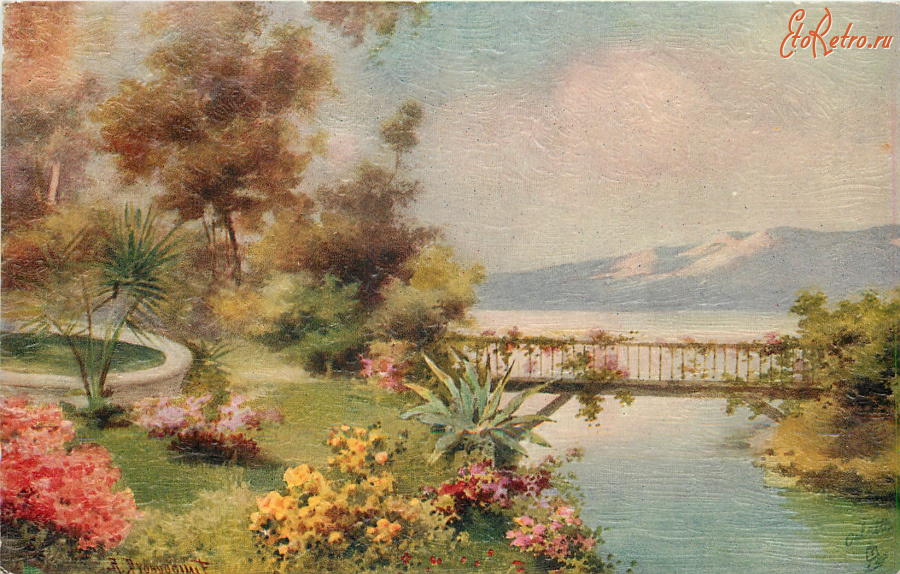 Ретро открытки - На озере Комо