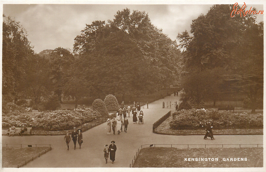 Ретро открытки - Аллеи Кенсингтонского сада