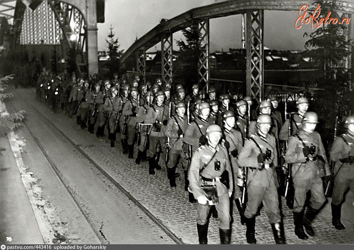 Литва - Немецкие войска на мосту Королевы Луизы