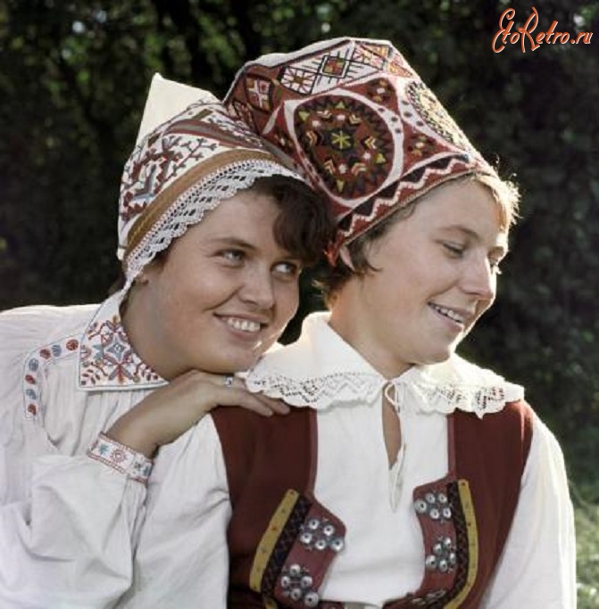 Эстония - Девушки в национальных костюмах. 1967.