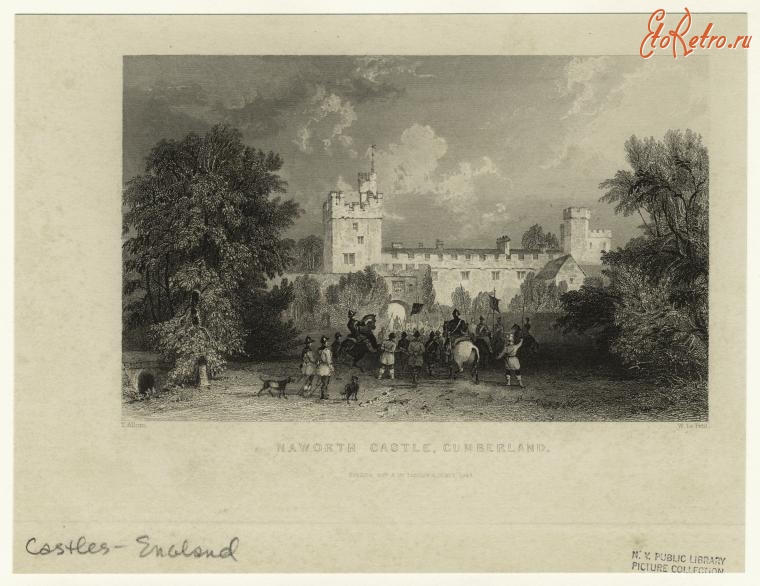 Англия - Замки и дворцы Англии. Замок Неворт, Камберленд, 1844