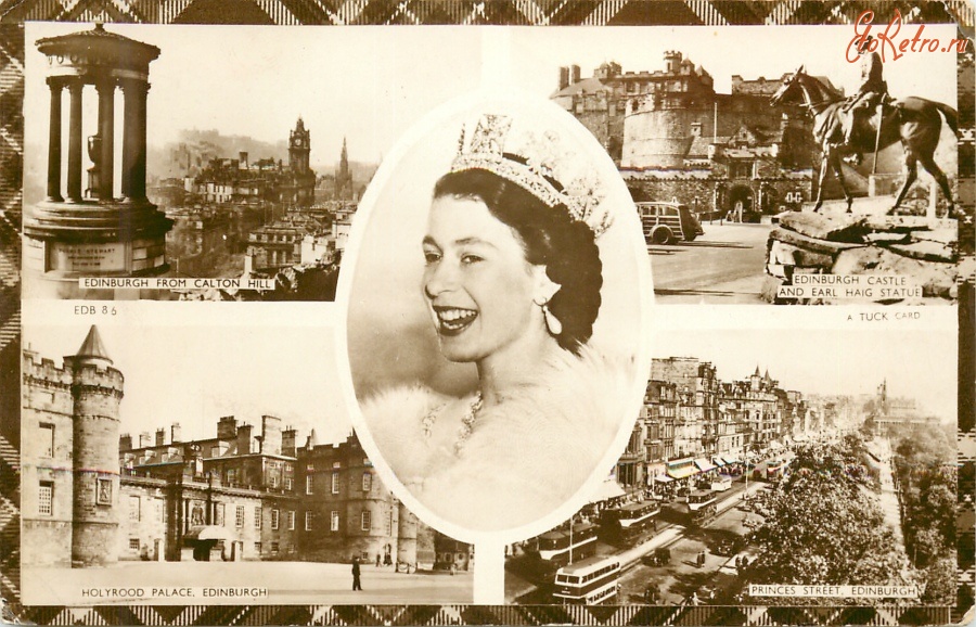Эдинбург - Королева Елизавета II и виды Эдинбурга