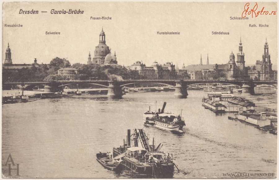 Дрезден - Дрезден.  Панорама старого міста.