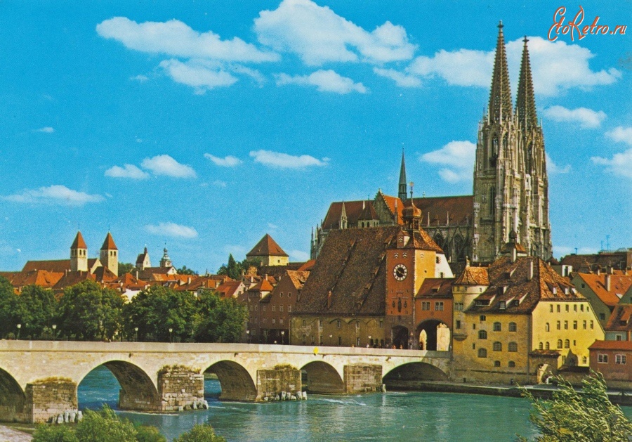 Регенсбург - Регенсбург, каменный мост, собор