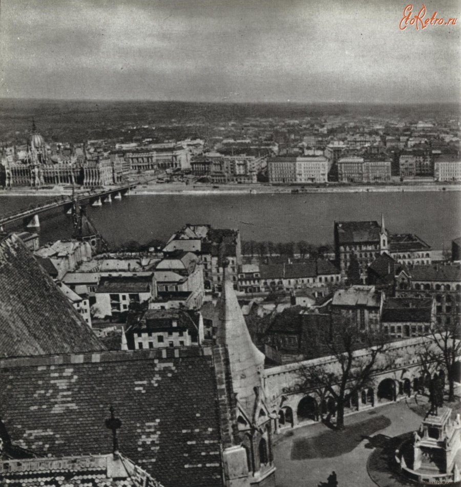 Будапешт - 1959. Будапешт. Вид с рыбацкого бастиона на Пешт