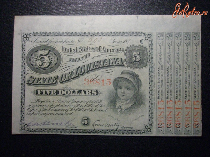 Старинные деньги (бумажные, монеты) - 5 долларов