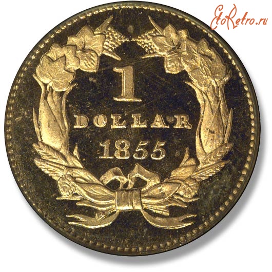 Старинные деньги (бумажные, монеты) - Реверс золотого доллара II типа