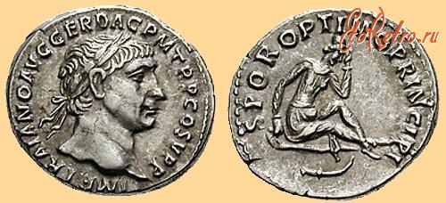 Старинные деньги (бумажные, монеты) - Денарий 104 г.