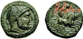 Старинные деньги (бумажные, монеты) - Сиракуз более позднего периода римского правления.
