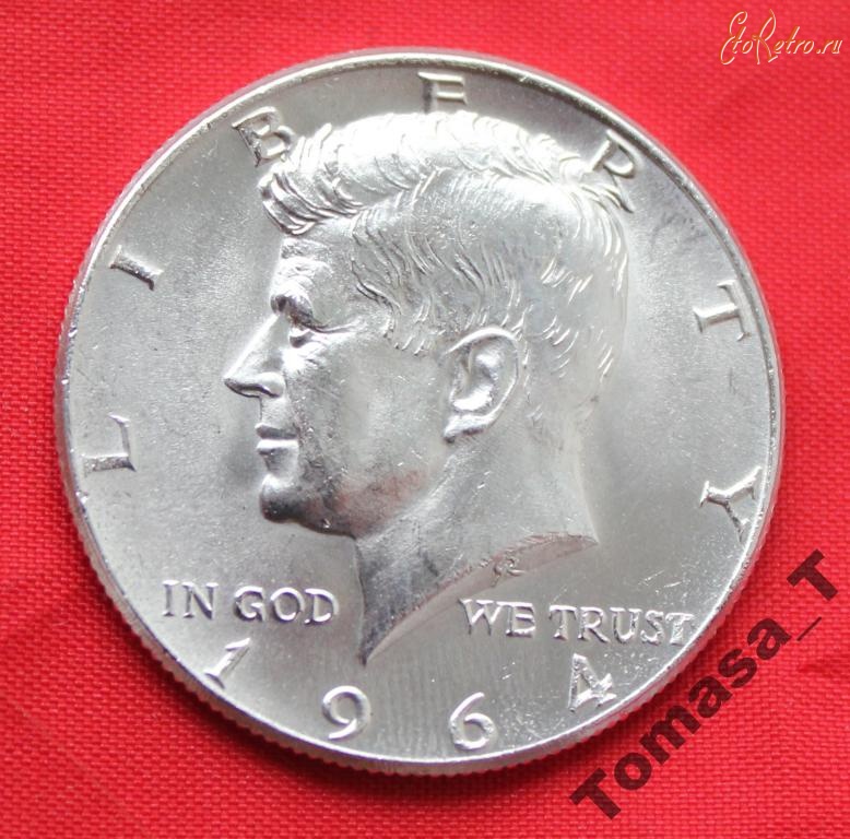 Старинные деньги (бумажные, монеты) - 1/2 доллара 1964 Серебро КЕННЕДИ