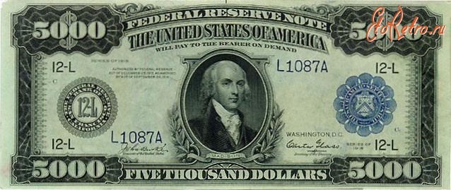 Старинные деньги (бумажные, монеты) - Раритетные доллары -5000