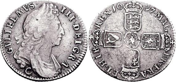 Старинные деньги (бумажные, монеты) - Вильгельм III Шиллинг