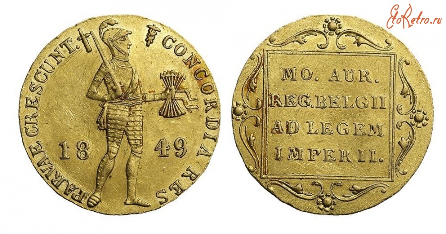 Старинные деньги (бумажные, монеты) - Дукат 1849 г.