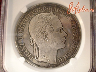 Старинные деньги (бумажные, монеты) - Австрийский серебряный талер 1857 года