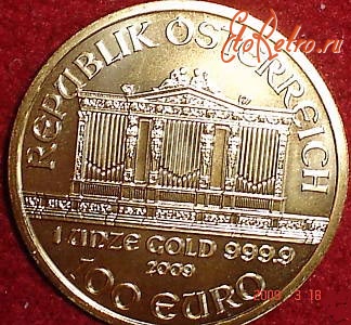 Старинные деньги (бумажные, монеты) - 2009 Австрийская филармония, золото