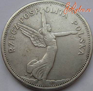 Старинные деньги (бумажные, монеты) - Польша, 5 злотых 1931 год, Ника