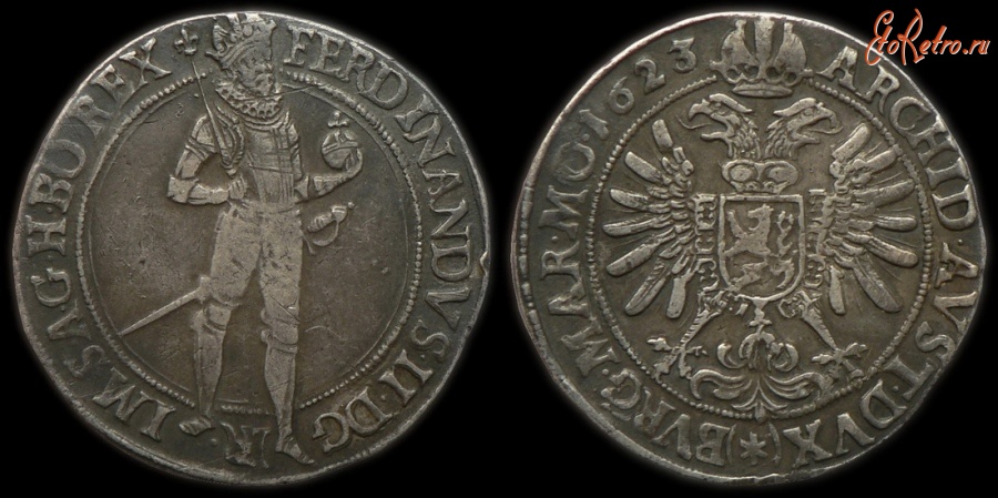 Старинные деньги (бумажные, монеты) - ТАЛЕР 1623 года, Фердинанд II, Кутна Гора (Куттенберг)