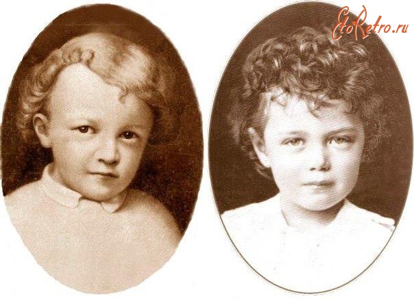 Ретро знаменитости - Два ребенка… Слева Володя Ульянов - будущий Ленин, справа – будущий император России Николай Романов.